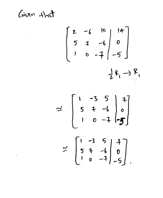 Given that N .n 12 -6 10 147 1 57 6lo 10-11-5] R+R - F! -3 51 77 al 57-6 lol fi -3 5177 57 -610 To --51.