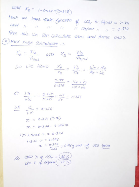 and X8 = 1-00122=C0-878) Noce we have male fraction one 1 1 1 1 1 From this we can calculete mass rose calculation > of cely