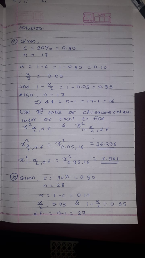 5olutias Cri ven- c 2010-20-90 |メニ1-Cニ1^ o.go 0.10 2. and I Use χ? tuble o, chi square calau ator exco to find. 2 2. 2 28