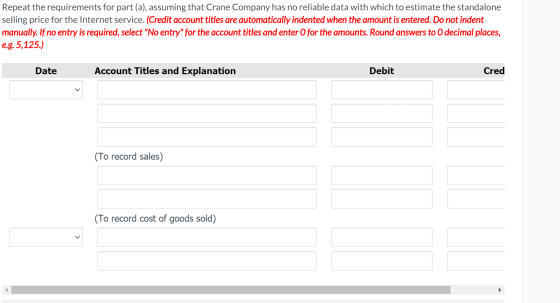 Repeat the requirements for part (a), assuming that Crane Company has no reliable data with which to estimate the standalone