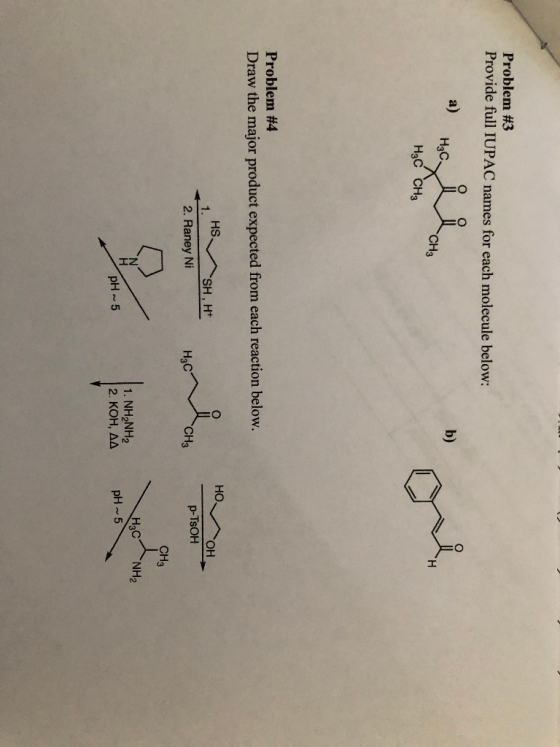 Problem #3 Provide full IUPAC names for each molecule below: a) a) e ii Hgc CH₂ H₃ C CH Problem #4 Draw the major product exp