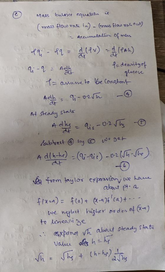 ② mars balance equation is (mars flow rate in) - (meus flow rate out) 2 – Accumulation of meu lai - 19 = a (fv) - a (1Ah) sa_