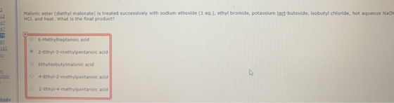 Malonic ester (diethyl malonate) is treated successively with sodium ethoxide (1 eq.), ethyl bromide, potassium tert-butoxide