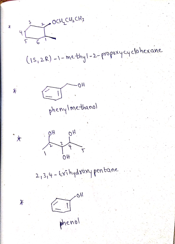 .OCH,C,CH (IS,2R)-1-methy 1-2-propaxycyclohexane OH phenylmethanol | 2,3,4- Erihydroxy pen bane OH phenol