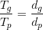 \frac{T_{g}}{T_{p}}= \frac{d_{g}}{d_{p}}