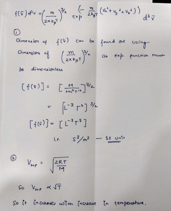 Oimengisns au exp. fnction must be dimeruisnlexs 2 M P