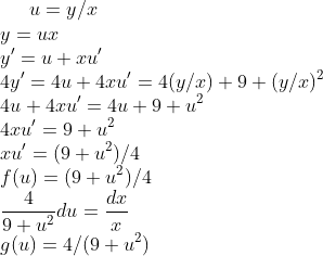Au + 4.ru, 4u + 9 + u2 ru, = (9 + u2)/4 f(u)-(94 u2)/4 dx Lu g(u) = 4/(9 + u2)