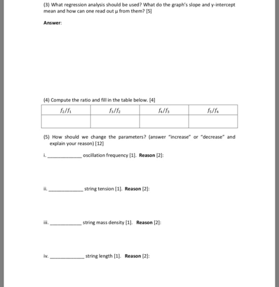 (3) What regression analysis should be used? What do the graphs slope and y-intercept mean and how can one read out μ from t