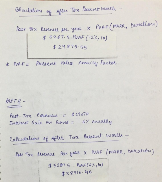 5287.5 PVAF (12%, ID) 29 875-55 k PUA FPresent Valuą Annuity Fastor PART Integust Roda on Bend= 6X Anual! Calculatie 4ftus Ton kneut watLA 5287.5 、MAF (6%/b) $38116. 6