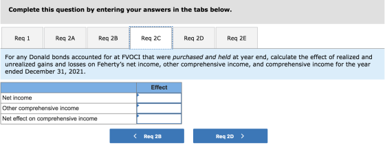 Complete this question by entering your answers in the tabs below. Req 1 Req 2A Req 2B Req 2c Req 2D Req 2E For any Donald bo