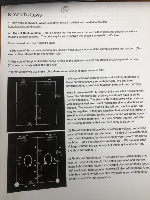 Kirchoffs Laws 4. Now click on this link, which is another circuit I modified and created for this lab: http://tinyurl.com/y