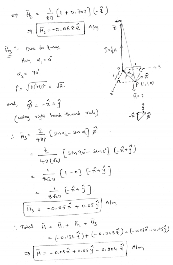 In H (1 +0.702] (-) fis =-0.06 pê ) am 29 h : Due to z-ans I = I LA 1 . Here, d = 0 = 90° P= wist = ra. IP (10) Ħ= ? 4P (usi