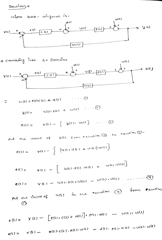 Solutions niven block diagram is a WH) d(+) ult) of > (4) + 7P(s) olt) CS) - cris)] (ردی als) converting into so Domaine ro t