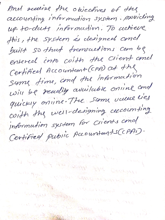 And seelize the objectives of the accounting information system providing up-to-dats information. To achieve this, the system