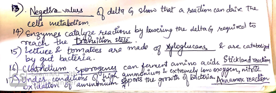B). Negative values of delta G show that a reaction can drive the cells metabolism. 19 Enzymes catalyze reactions by lowering