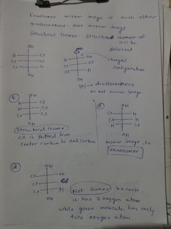 ranhomey mie imace of ecich othe Stuchret (somer struchre isomer o otl be aftereut 、 changed Con h. rahan iastereopmer as not mrror image. on structurat s oe ce is shfleel frem oh enel Carlbenmror imay ,so center carben Fo enel Carlben enanhoMeY cl o h ot isomer beCaus on hoo 3 oxygen atom nmojecul ho