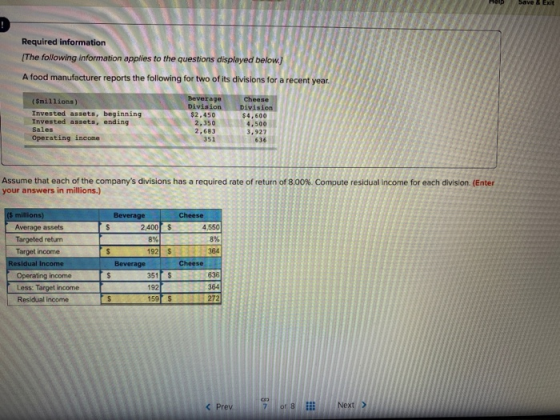 Hp Save & Exit Required information The following information applies to the questions displayed below) A food manufacturer r