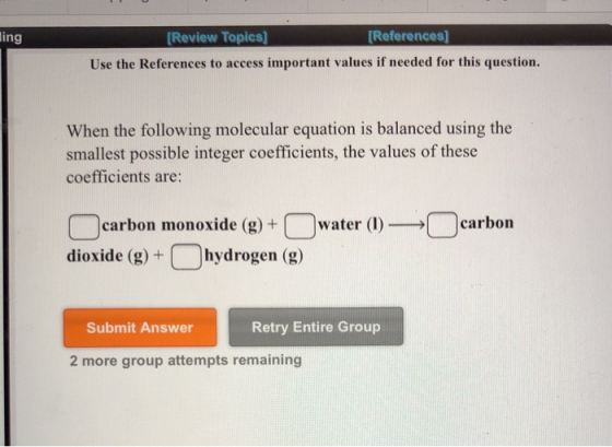ing [Review Topics) (References) Use the References to access important values if needed for this question. When the followin