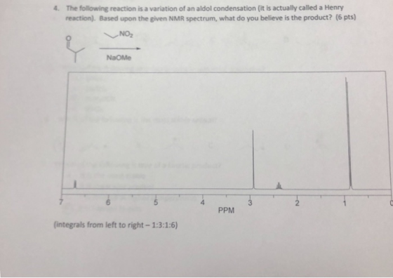 The following reaction is a variation of an aldol condensation (it is actually called a Henry reaction). Based upon the given