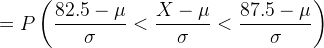 = P(82,5 – < 45487.5.–)