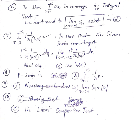 6 To Show. an in Test, converges by Integral nar We dont need to lim o exist Sn nya a 7 122 - 2 (neno) To show that the Give