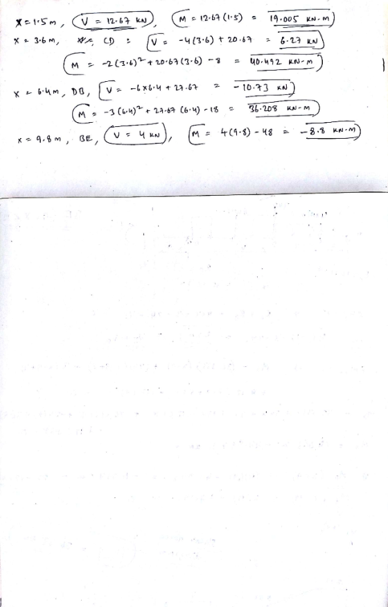 = -4(3.6) t 20,67 6.23 KN 10.23 A