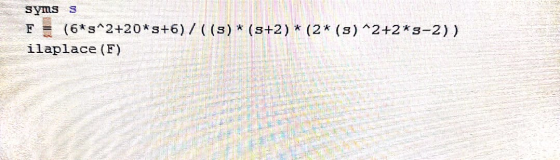 Syms S F = (6*5^2+20*5+6) / ((3) * (3+2) * (2* (3)^2+2*3-2)) ilaplace (F)