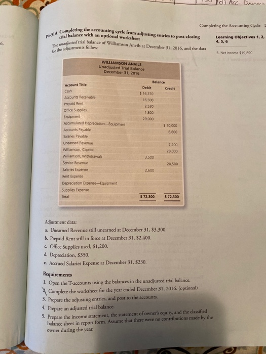 10d) Hec. Donerin Completing the Accounting Cycle 3 A Completing the aleting the accounting Cycle from adjusting entries to p
