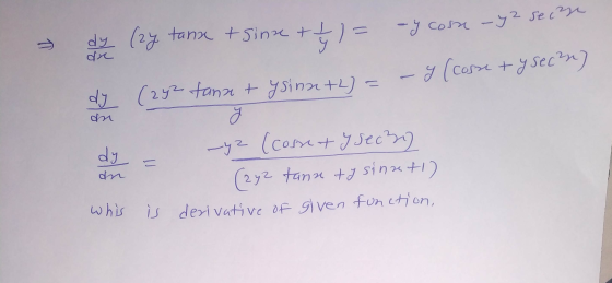 an dy (27 tanx & sinx + t = dy (242 tann + y sina+2) = y core -yz se case -9 (coss + y seczn) on dy = an -42 (cost y seco (24