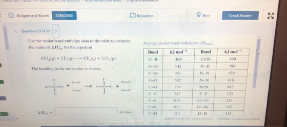 009 IU HLUVUES I Due Udles Lidiel a Hone WI Assignment Score: 1380/2500 Resources Hint Hint Check Answer Check Answer < Quest