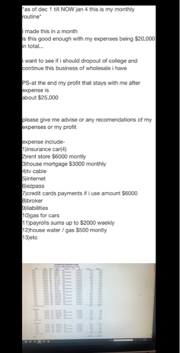 as of dec 1 till NOW jan 4 this is my monthly routine i made this in a month is this good enough with my expenses being $20,