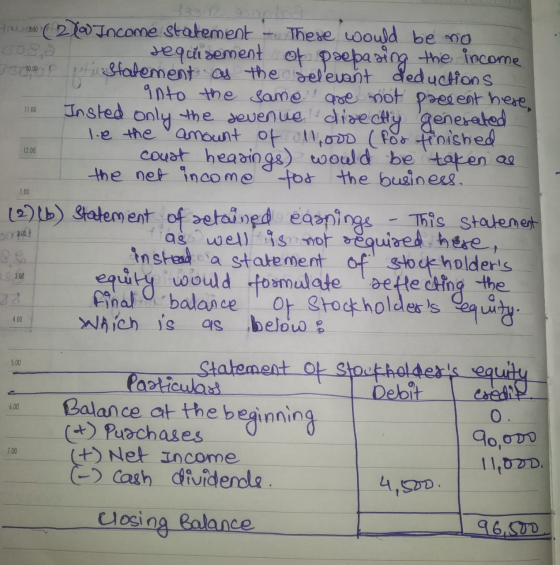 11.00 12.00 1.00 200. the noot ( 21 Income statement - These would be no requisement of preparing the income som statement as