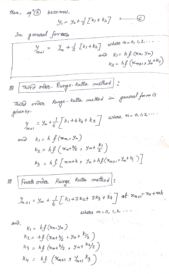 then, eg becomes, L 66 y = yot [kit kz] In general forama у In + 2 [kit ka k= 12 (Xm, 9m) K2 = hf (BCmpia Yotki) where m = 0