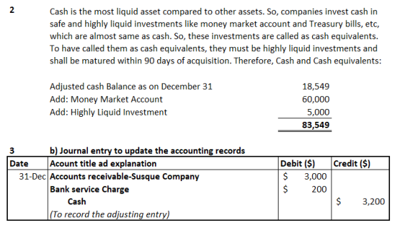 2 Cash is the most liquid asset compared to other assets. So, companies invest cash in safe and highly liquid investments lik