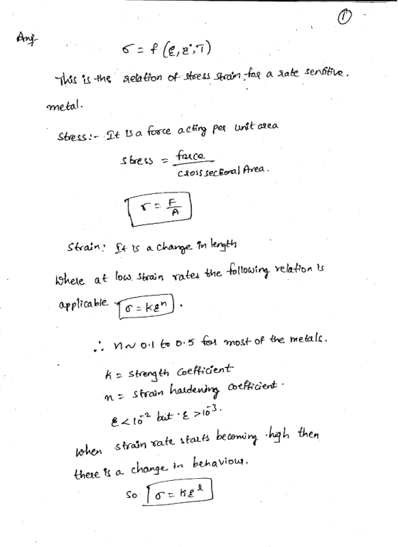 Anj metal. Sbess:- Tt ts a force aeliry pet urit area Ctoss secfoal Area strain. S4 ts a change. Khele at loa stin vate, the oltbosiny velaton applicable. s traini rate. sfars be temi tah then ohen sfrasn (here a change in behaviou,
