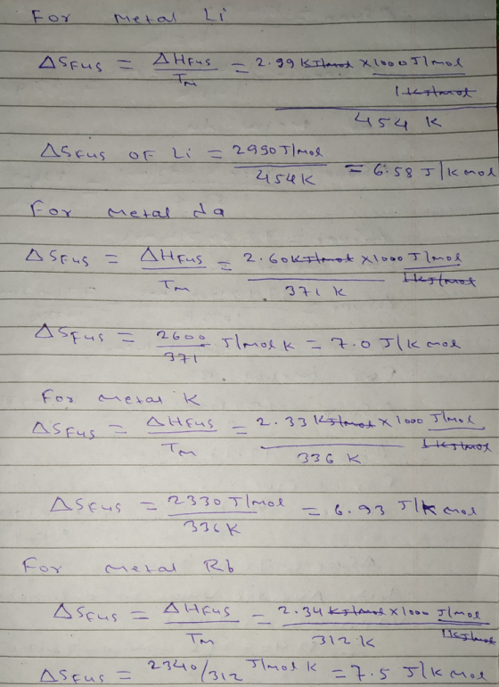 For Metal Li ASFuS - - A A HEUS Arus . - 2.99 K Timrod Xlooo Ilmol TA testmot 454k 4 Astus of Li= 2950 Tlmol 254k For metal d