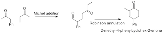Michel addition Ph Robinson annulationh 2-methyl-4-phenylcyclohex-2-enone