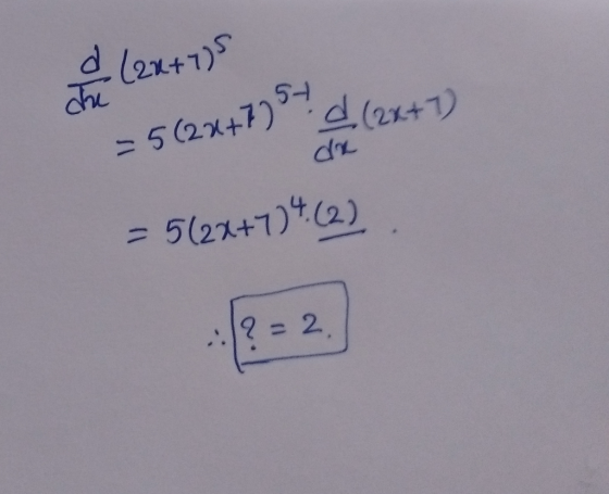 Tu (2x+y)s - 5(2x+7) d (2x+7) da = 5(2x+7)4.(2)