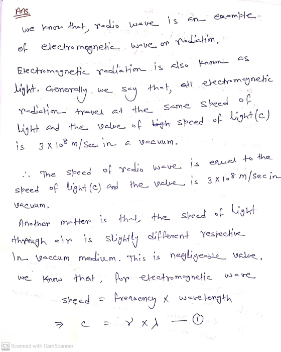 Ans example, we know that, radio wave is an of electromagnetic wave on radiation, Electromagnetic radiation is also known as