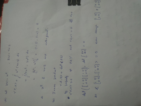 het bly) = x2 , 91x) 42-3 <P,97 e f xp (E-kh) ok jums Į (Ux3 - 342) dx -22] *3? (1-1)-(-o) = 0 >> 22 & &kh are orthogonal. b)