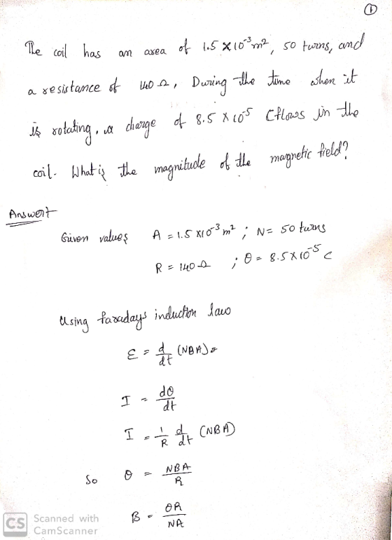 (D The oil has trns, and asea 0/m re sistamce Daning he ne on st a volabing dhenge 8.5o CHlas in le mogrefc held? coil hatthe