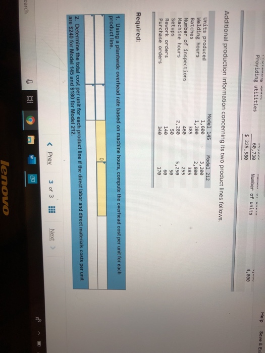 Help Save & Ex Providing utilities HILGE 60,730 $ 225,580 Number of units 4,8e0 Additional production information concerning