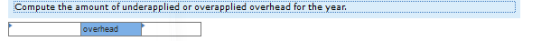 Compute the amount of underapplied or overapplied overhead for the year. overhead