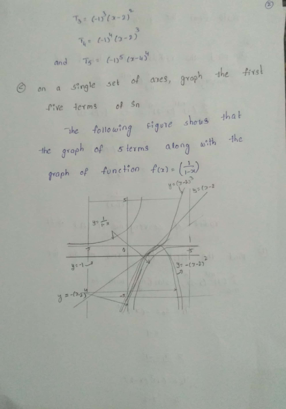 the first Taz (-13(x-2 The 1-15 (2-23 and Tg = (-105 (x-454 o on a single set of axes, graph five terms of Sne The followin