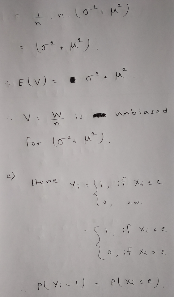 t E V) W unbiased V: for 10 M Here Y: -(, if Xie 7. 0.w. f Xisc .f xic PlY:- 1) PlXiC) .