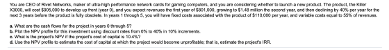 You are CEO of Rivet Networks, maker of ultra-high performance network cards for gaming computers, and you are considering wh