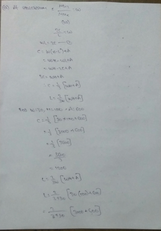 20 كما = C wl = 20 c=W(H-LOTA - WH-WLTA - WH-REAA 30. WHAA a {warta 1.3 3w [WHA Fod W-30, H 100 A: 600 c=1/3 [30x180+ Goo] =