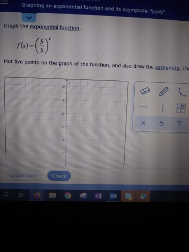 Graphing an exponential function and its asymptote: f(x)=b Graph the exponential function. f) را اشفيا Plot five points on th