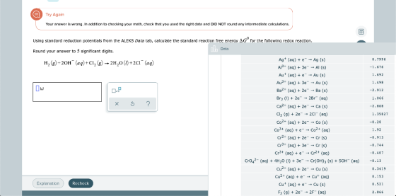 Try Again Your answer is wrong. In addition to checking your math, check that you used the right data and DID NOT round any i