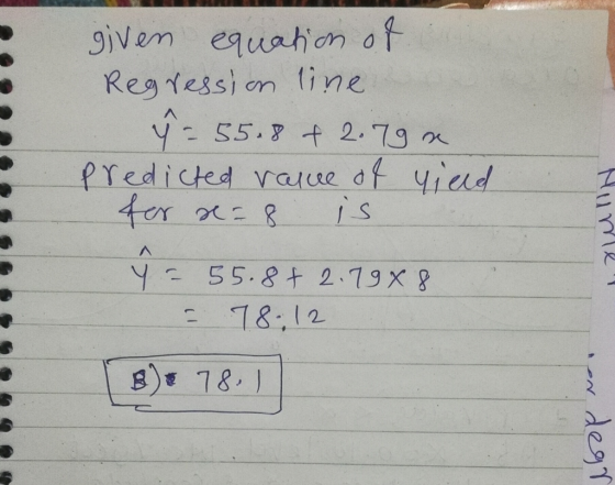 giVem equation of Reg?ess)on line. Predictes valte d 4en 3